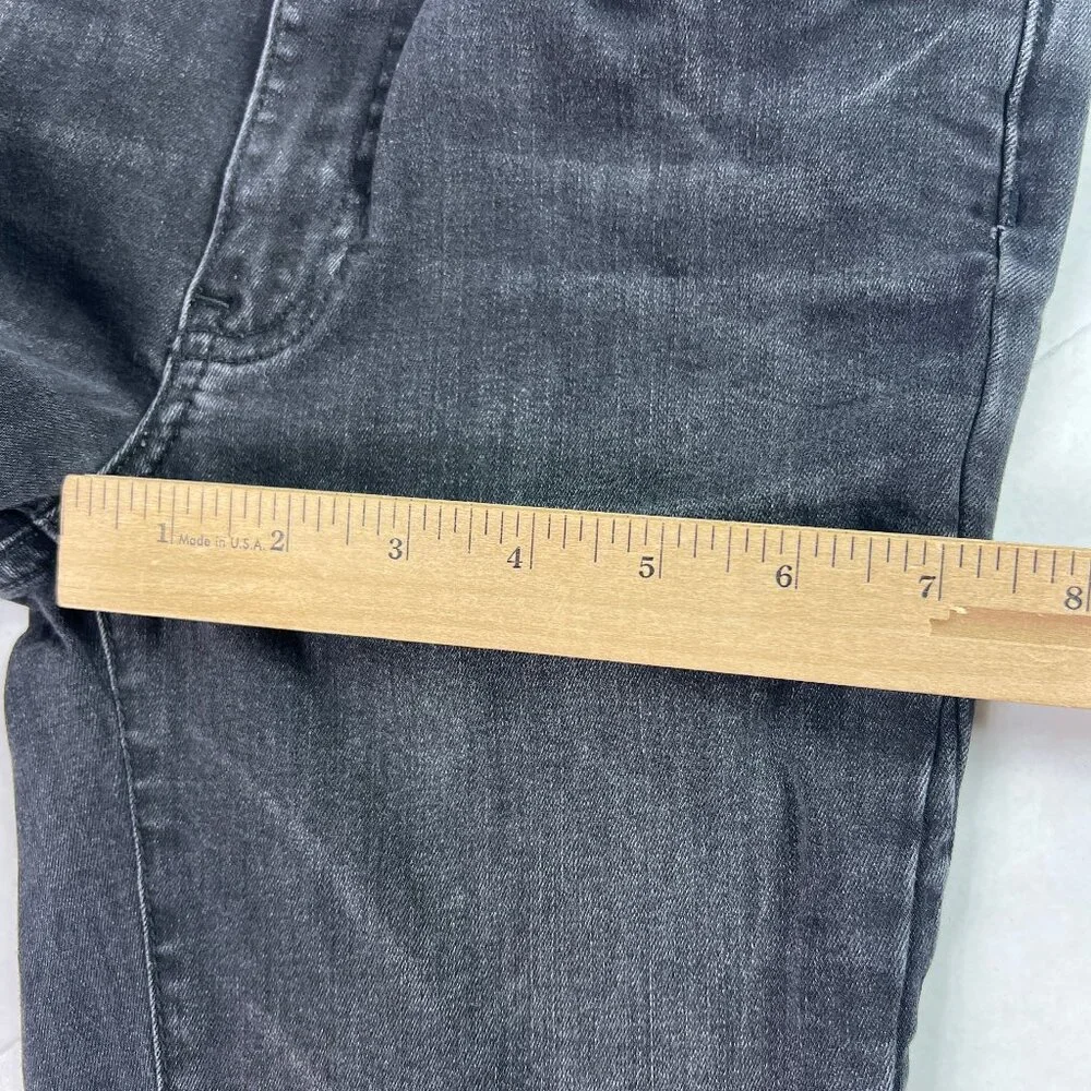 Free People Jeans Women's 26x30* Flare Skinny Black Raw Split Hem Denim Tag 27R